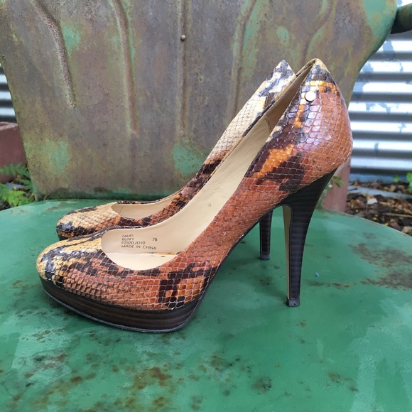 Coach Shoes - Coach Buffy Snake Skin Heels